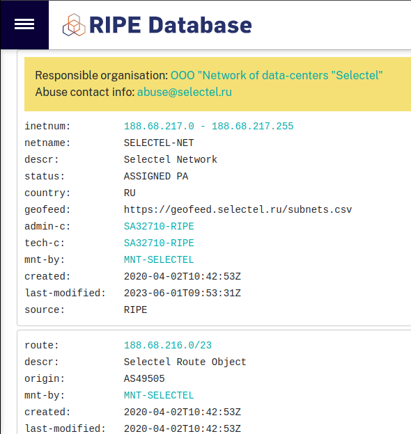RIPE Whois